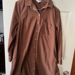 Time and Tru Brown Corduroy Shirt Dress